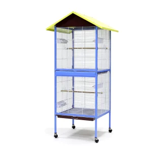 Jaula Para Aves Estructura Metálica Separación Xl Color Gris